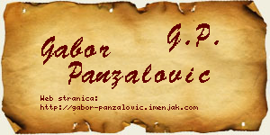 Gabor Panzalović vizit kartica